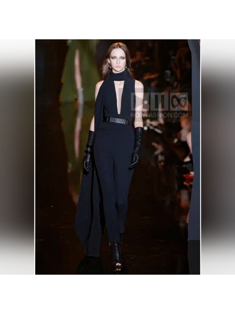 Elie Saab Black Jumpsuit Mockneck RTW F/W 2015